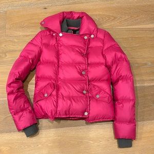 BCBGMaxAzria Isaac puffer hot pink with goose down and feathers coat jacket